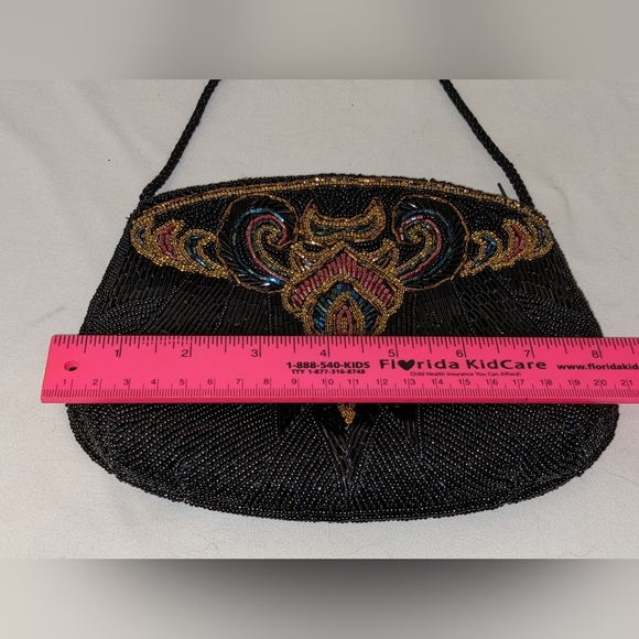 Vintage Fully Beaded Sparkling Purse Clutch or Shoulder Bag - Picture 10 of 14
